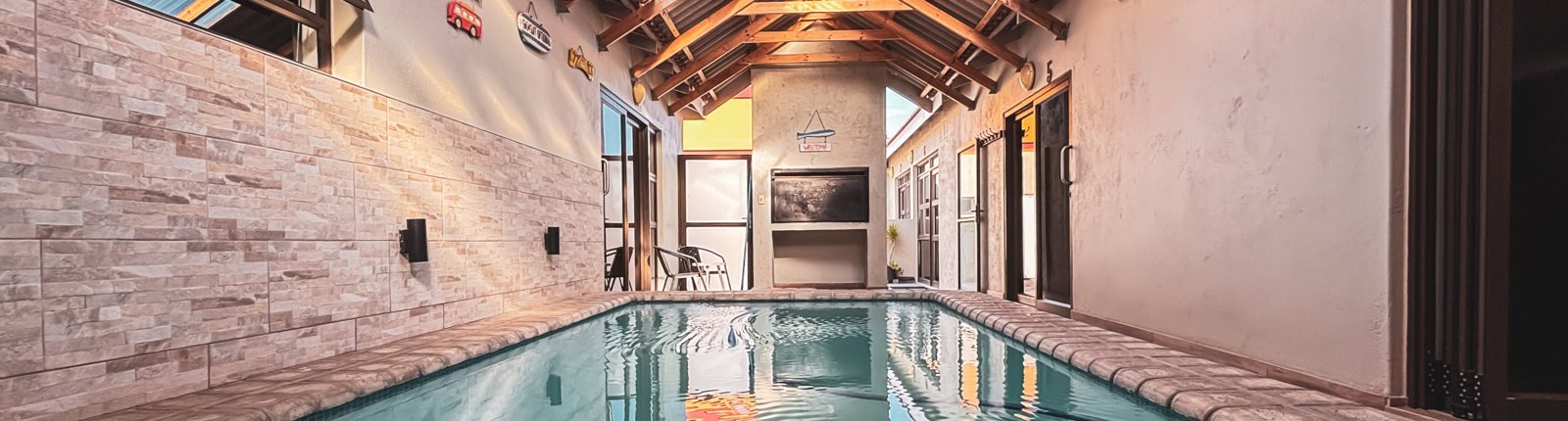 Heated indoor pool at Carlo’s Boutique Guesthouse in Walvis Bay