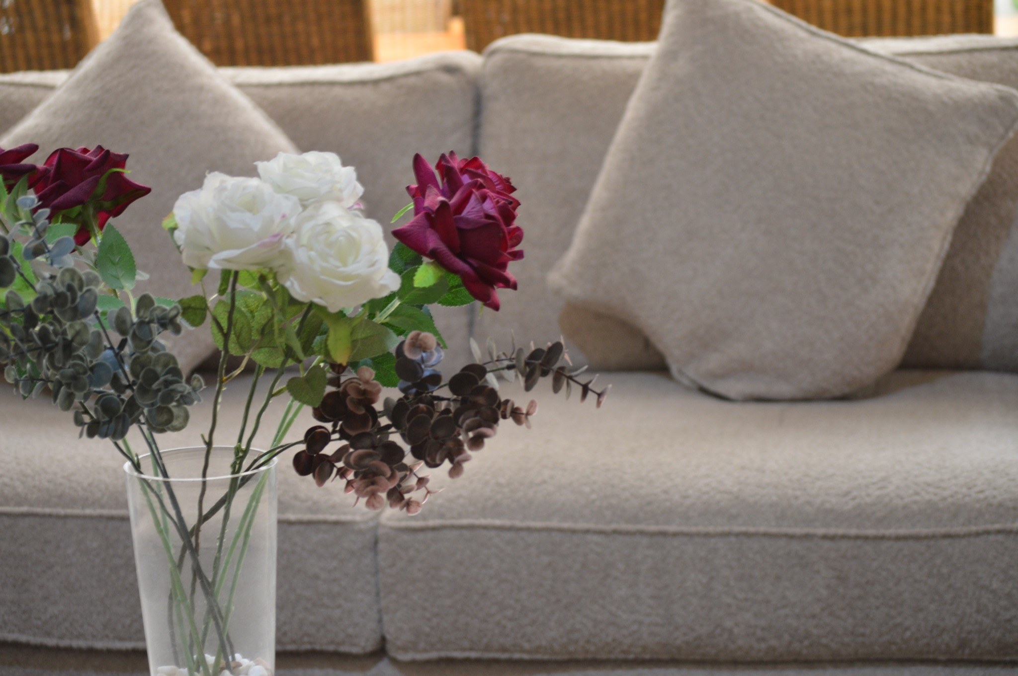 Flowers and comfortable guesthouse seating