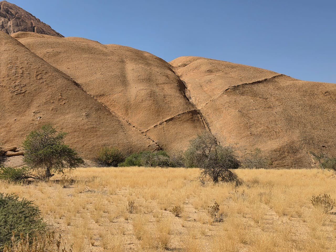 Sunlit rocky Namibian landscape