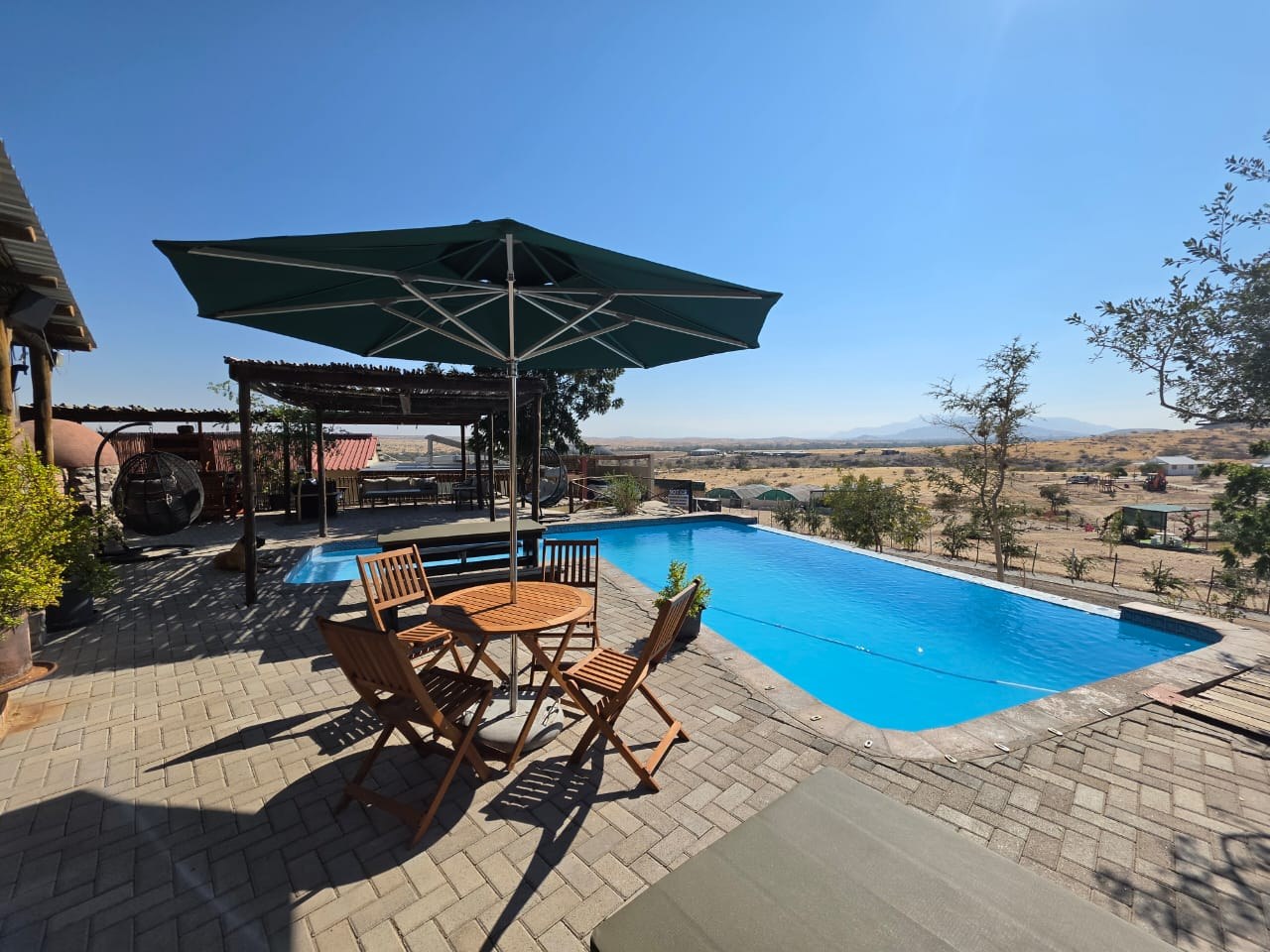 Pool terrace overlooking the Namibian landscape